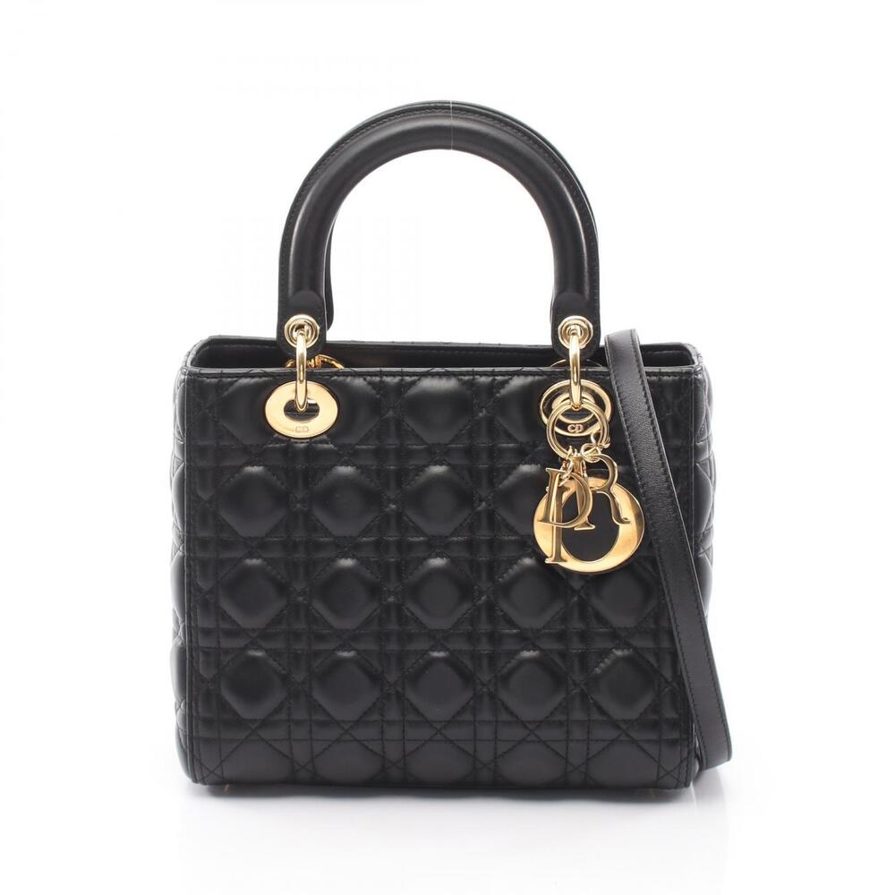 Christian Dior Lady Dior handbag black cannage lambskin